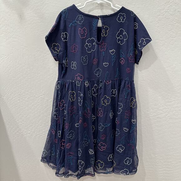 Hanna Andersson Navy Floral Embroidered Dress in Soft Tulle - Picture 8 of 8